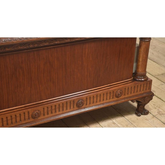 Contemporary Carved Mahogany Super King Size Bed Frame, 1890s For Sale - Image 3 of 12