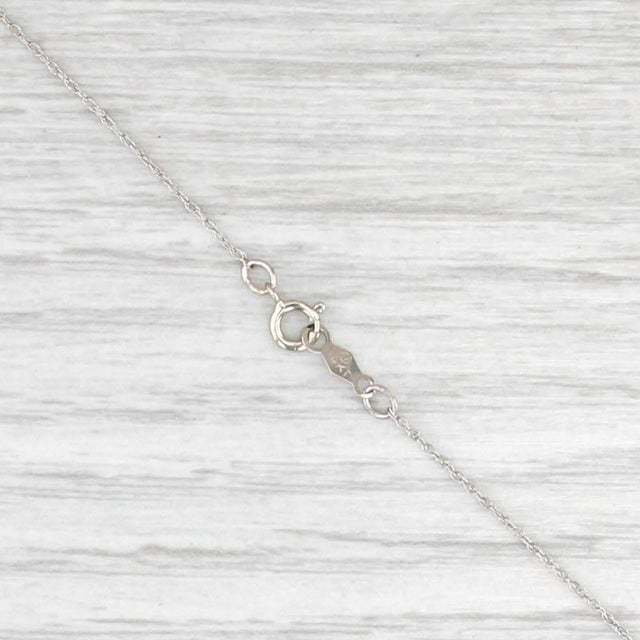 2010s 0.37ctw Diamond Open Heart Pendant Necklace 14k White Gold 18" Rope Chain For Sale - Image 5 of 6