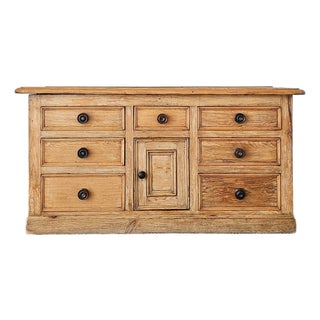 Antique English Pine Sideboard Circa 1880 Farmhouse Buffet Dresser 7 Drawer For Sale