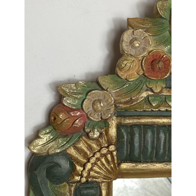 Carved Wooden Mirror, 1970s For Sale - Image 4 of 18