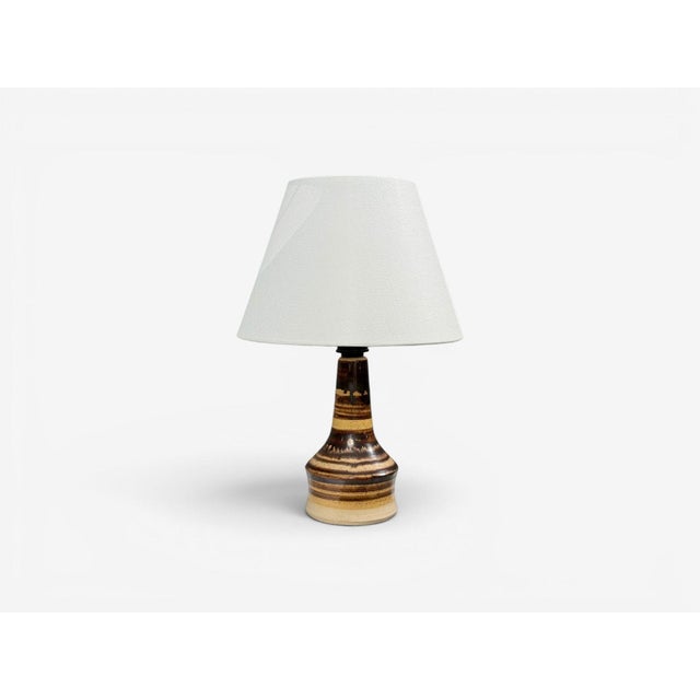 1970s Per Engstrom, Small Table Lamp, Beige Ceramic, Denmark For Sale - Image 4 of 10