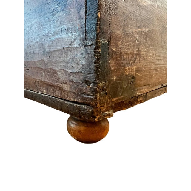 Brown Monumental Antique French Provincial Blanket Coffer, Early 1700s - Grand Scale Original Iron Hardwar For Sale - Image 8 of 12