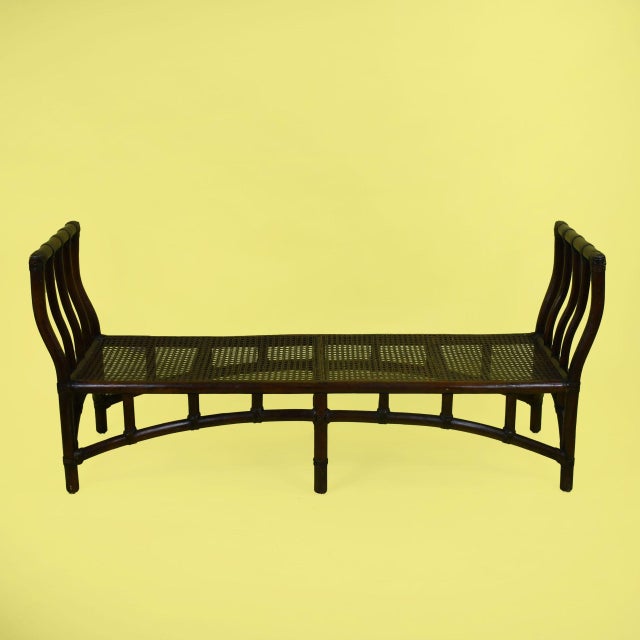 Large Wing Rattan Bench For Sale - Image 4 of 7