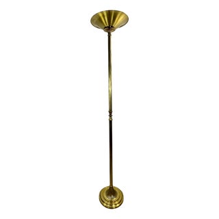 Halogen Floor Lamp in Gold-Plated Brass from Gault, 1980s For Sale