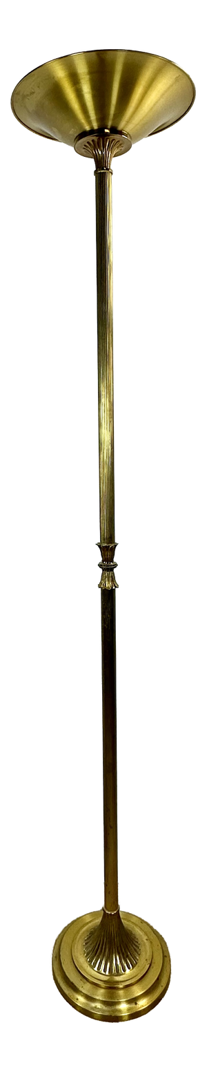 Halogen Floor Lamp in Gold-Plated Brass from Gault, 1980s