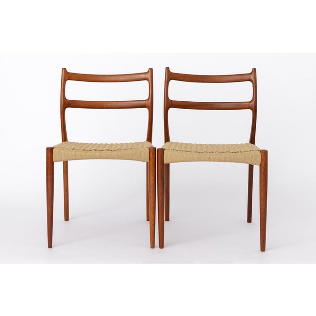 Unique set of vintage dining chairs. Design by Søren Ladefoged for manufacturer SL Møbler, Denmark. Production period:...