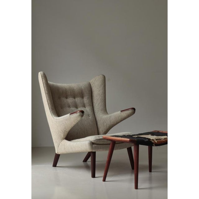 Set of Papa Bear AP-19 Chair and Ottoman in Teak attributed to Hans J. Wegner for S.P. Stolen, Denmark, 1950s For Sale - Image 12 of 18