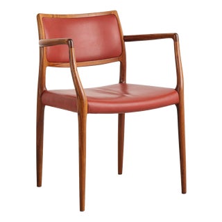 Armchair Model 65 with Leather Upholstery by Niels O. Møller for j.l. Møllers, Denmark, 1960s For Sale