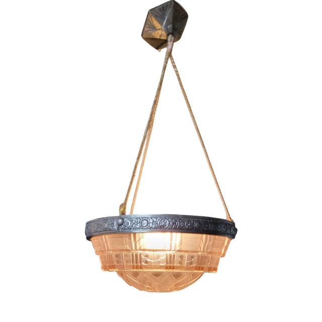 Art Deco Hanging Light from Muller Frères, 1920s For Sale