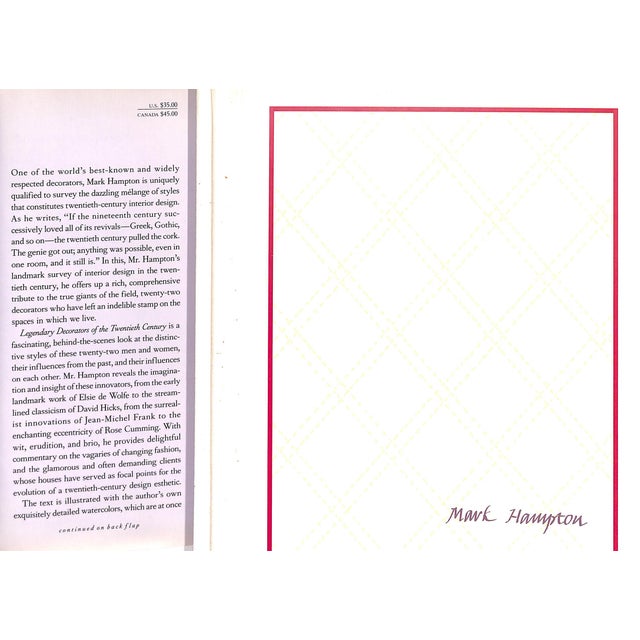 1990s "Legendary Decorators of the Twentieth Century" 1992 Hampton, Mark (Inscribed) For Sale - Image 5 of 11