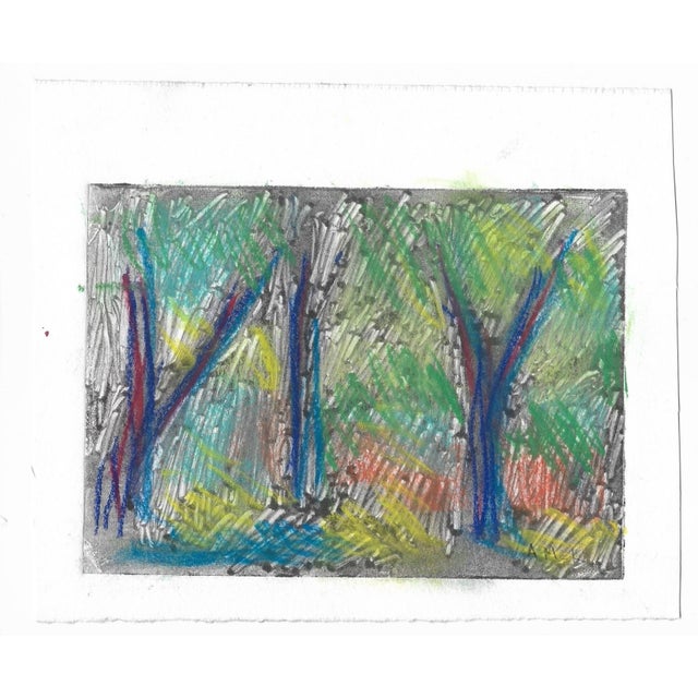 Adelaide Mckenzie Moss (1942-2026) pastel on monoprint of a forest landscape, signed lower right in the image "A McK'...
