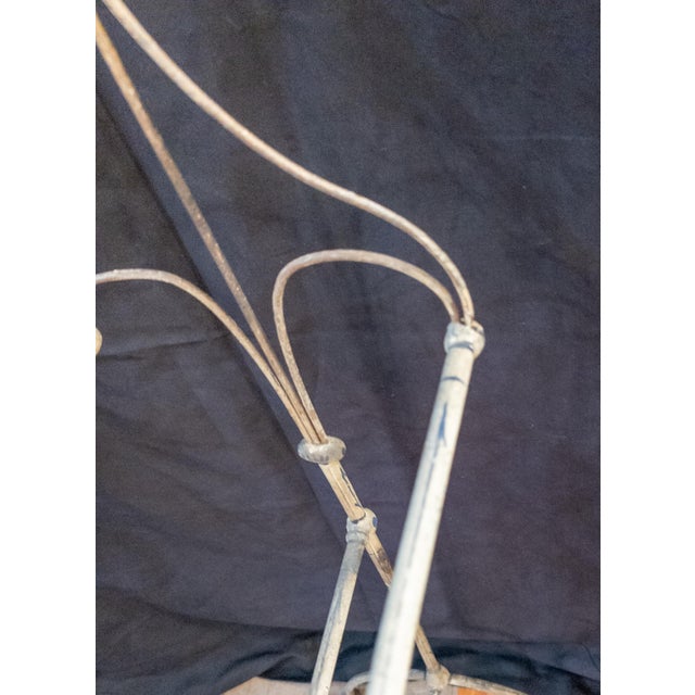 19th Century Victorian White and Blue Painted Wire and Metal Towel Drying Rack For Sale - Image 12 of 16