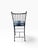 Metal Faux Bamboo Wrought Iron Counter Stool | Spindle Back & Blue Damask Seat | Sold Individually, 5 Available For Sale - Image 7 of 12