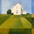 The Old Farmhouse by Justin Wheatley | Acrylic on Canvas White Farmhouse With Green Fields For Sale