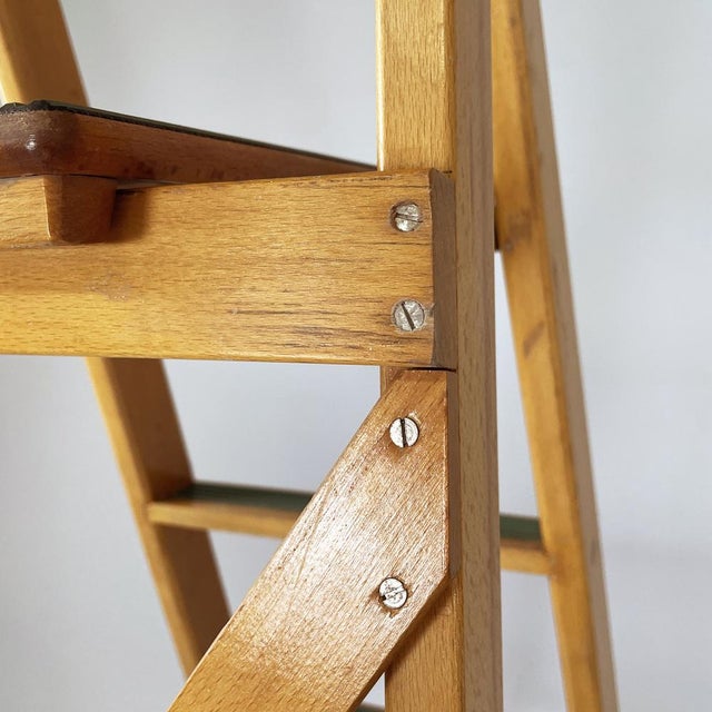 Mid-Century Modern Italian Wooden Ladder by Fabbrica Scale Alberti, 1960s For Sale - Image 14 of 18