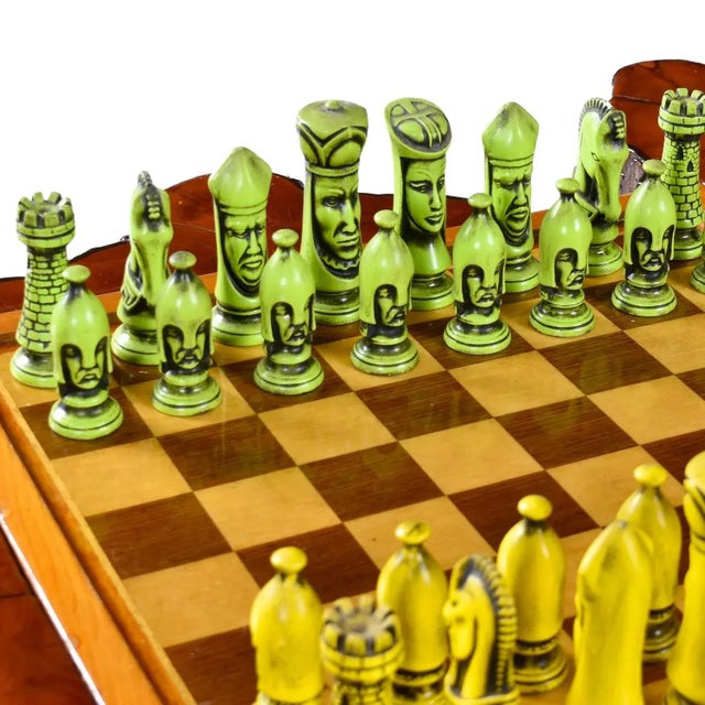 Mid-Century Modern Custom Made Reversible Chess and Backgammon Live Edge Game Table For Sale - Image 3 of 13