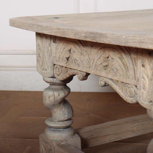 English Carved Oak Coffee Table For Sale - Image 6 of 12