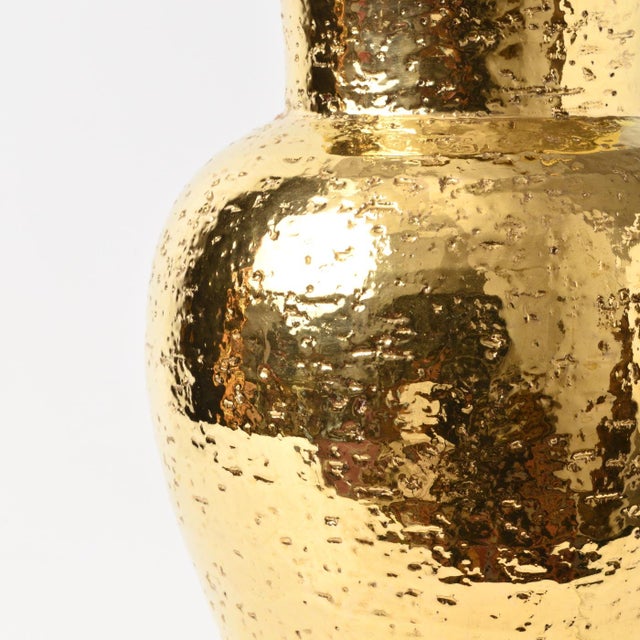 Golden Ceramic Table Lamp by by Aldo Londi for Bitossi, 1970s For Sale - Image 11 of 12