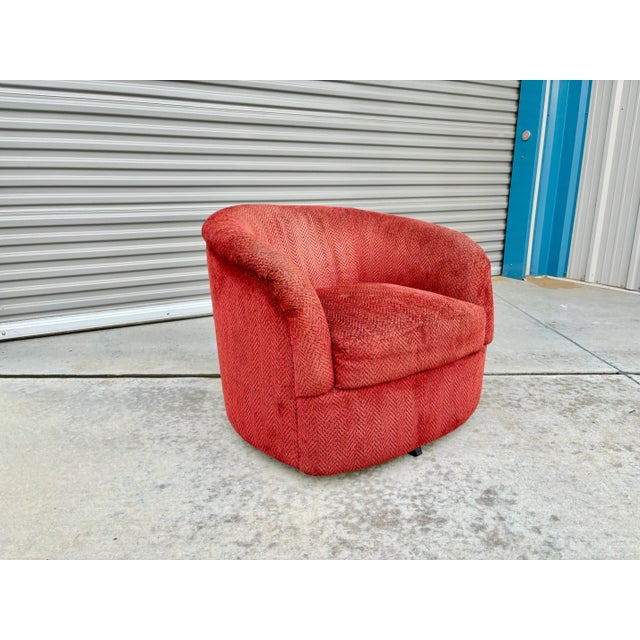 Mid Century Swivel Barrel Chairs Styled After Milo Baughman- Set of 2 For Sale In Los Angeles - Image 6 of 12
