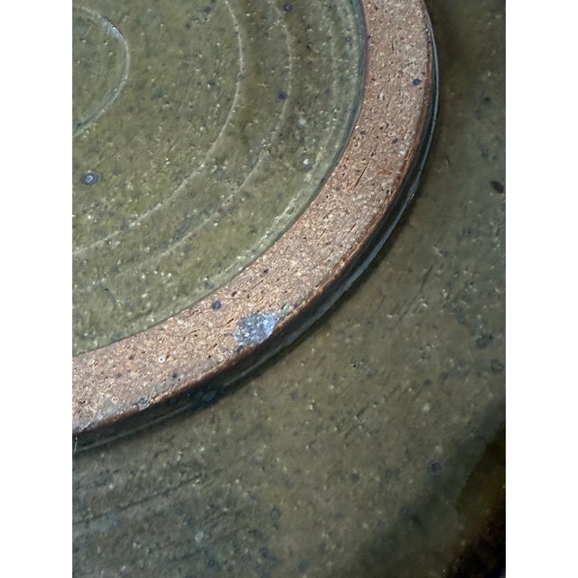 Mid 20th C. Eric Norstad Studio Pottery Slip Decorated Shallow Bowl For Sale - Image 9 of 9