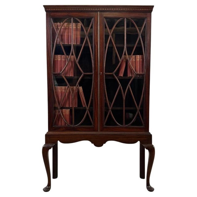 Antique Early 20th Century English Mahogany Glazed Display Cabinet For Sale - Image 12 of 12