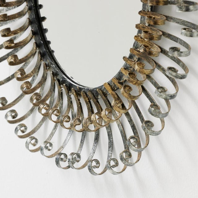 Mid-Century Modern Sunburst Mirror in Brass, 1960 For Sale - Image 12 of 14