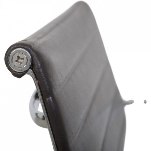 Black EA-108 Chair in Dark Brown Leather by Charles Eames, 2007 For Sale - Image 8 of 18