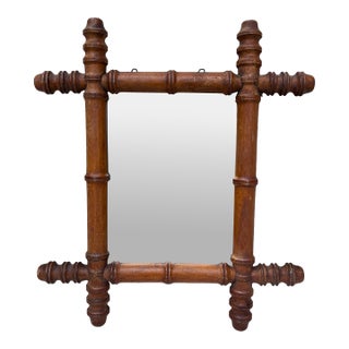Small French Faux Bamboo Mirror, Circa 1900 For Sale