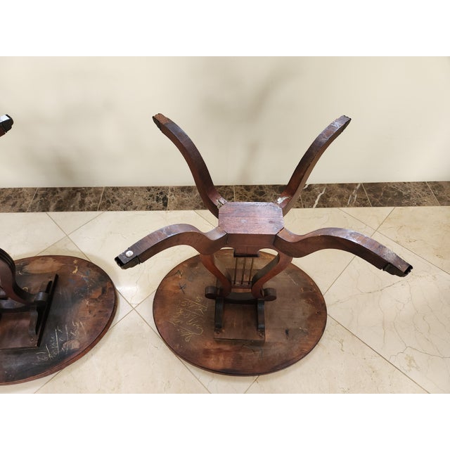 1960s Pair of Victorian Style Lyre Harp Side Tables - Mahogany For Sale In San Diego - Image 6 of 11
