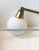 Metal Scandinavian Modern Brass Swing Arm Wall Sconce with Opaline Sphere, 1960s For Sale - Image 7 of 9