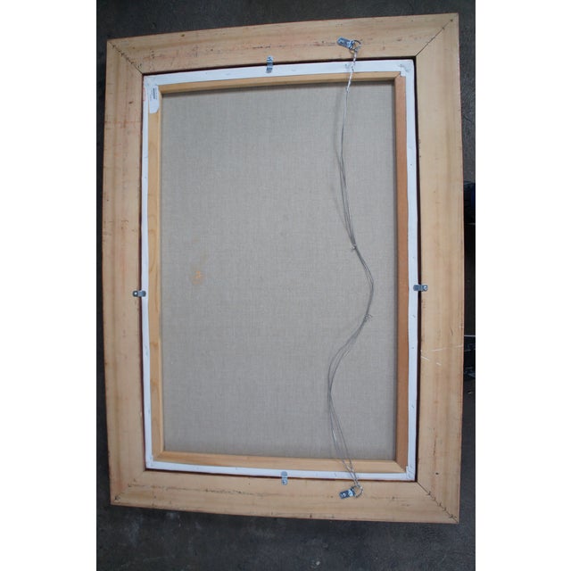 Textile P. Paul Mediterranean Impressionist Seascape Oil Painting Oceanside Villa 44" For Sale - Image 7 of 10