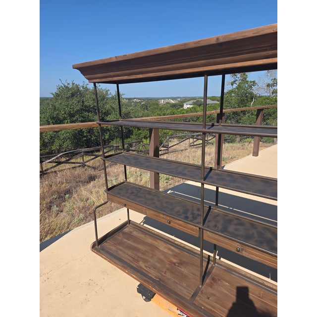 Mercantile Iron and Wood Display Rack With Drawers For Sale - Image 17 of 17