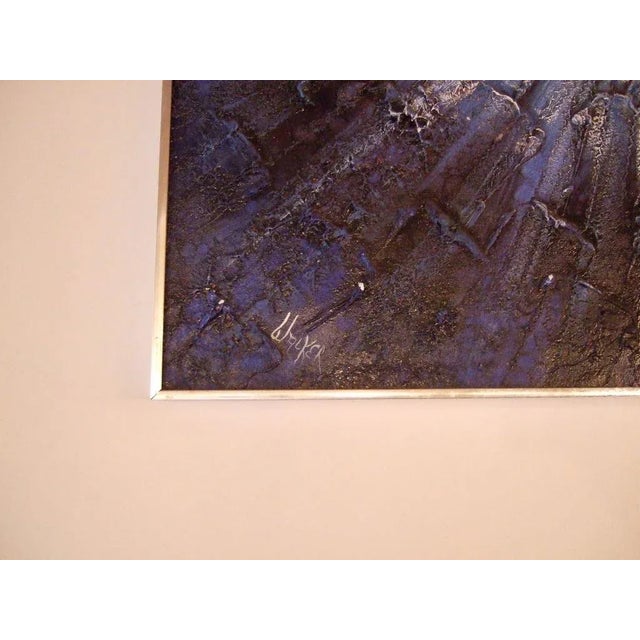 20th Century Abstract Radiant Blue Painting on Canvas For Sale - Image 4 of 8
