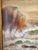 19th Century 19th Century Dramatic Seascape Painting in Antique Arts & Crafts Pyrography Frame For Sale - Image 5 of 18