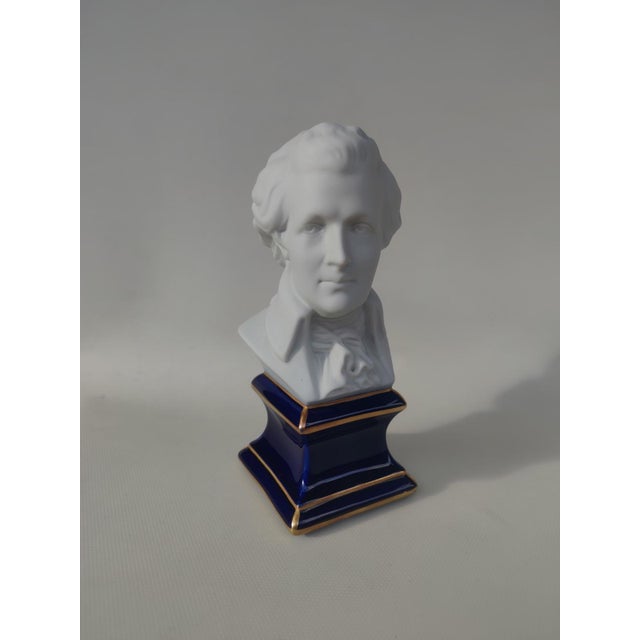 Ceramic Biscuit Porcelain Bust on a Porcelain Base from Tharaud Limoges, 1950s For Sale - Image 7 of 7