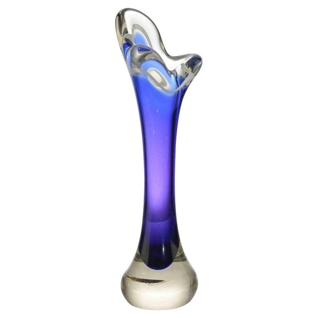 1970s Vintage Blue Glass Vase, Italy, 1970s For Sale - Image 5 of 5