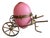 Antique French Pink Opaline Egg Casket in Ornate Brass Carriage For Sale