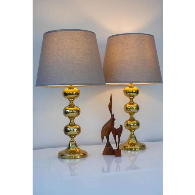 Scandinavian Modern Space Age Brass Table Lamps from Nafa, Sweden, 1970s, Set of 2 For Sale - Image 13 of 18