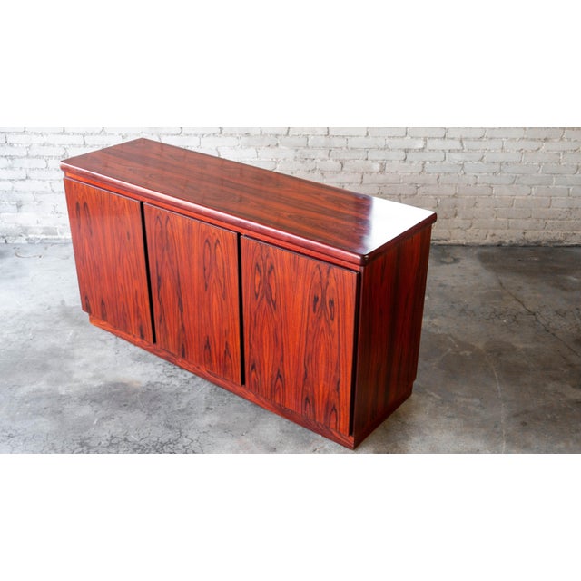 Brown 1970s Danish Modern Rasmus Rosewood Credenza For Sale - Image 8 of 16
