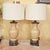 Hollywood Regency Pair of Port 68 Mark Abrams Cream Ceramic Urn Table Lamps With Linen Drum Shades For Sale - Image 3 of 18