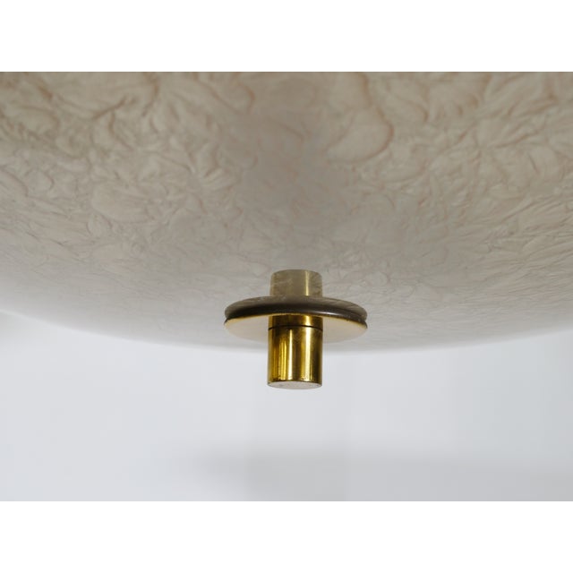 Mid-Century Modern Mid-Century Three-Light Ceiling Lamp in Textured Glass, 1950s For Sale - Image 3 of 16