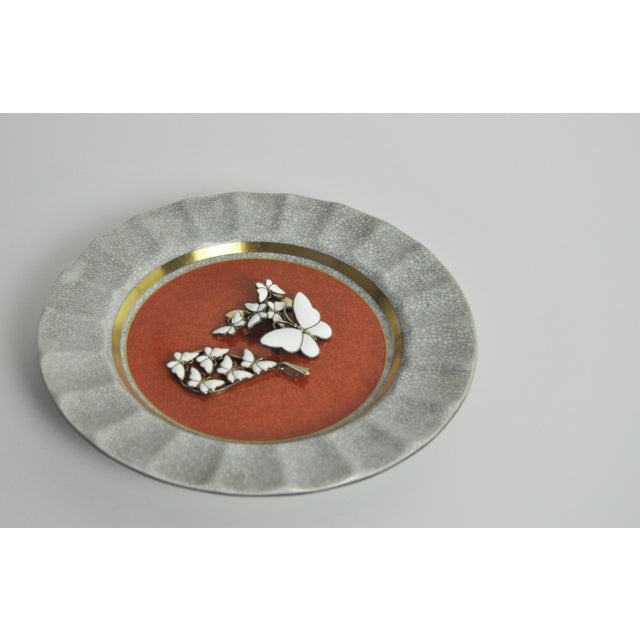 Ceramic Vintage Danish Crackle Glaze Porcelain Ashtray from Royal Copenhagen, 1950s For Sale - Image 7 of 8