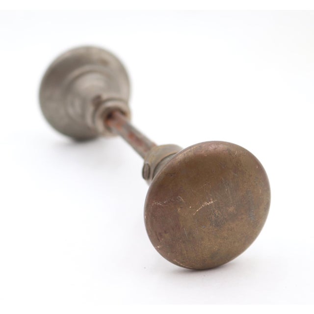 Mid 20th Century Traditional Brass Passage Door Knob Set For Sale - Image 6 of 9