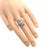 This gorgeous cocktail ring is crafted from 14k white gold with a polished finish. The top has a lovely cascade design...
