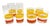 Georges Briard Vintage Orange Mid Century Modern Yellow, White Striped Georges Briard Glasses. - Set of 8 For Sale - Image 4 of 5