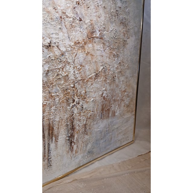 Mid 20th Century Mid-Century Modern Sara Coveney "Winter Woods" Impasto Landscape Painting For Sale - Image 13 of 13