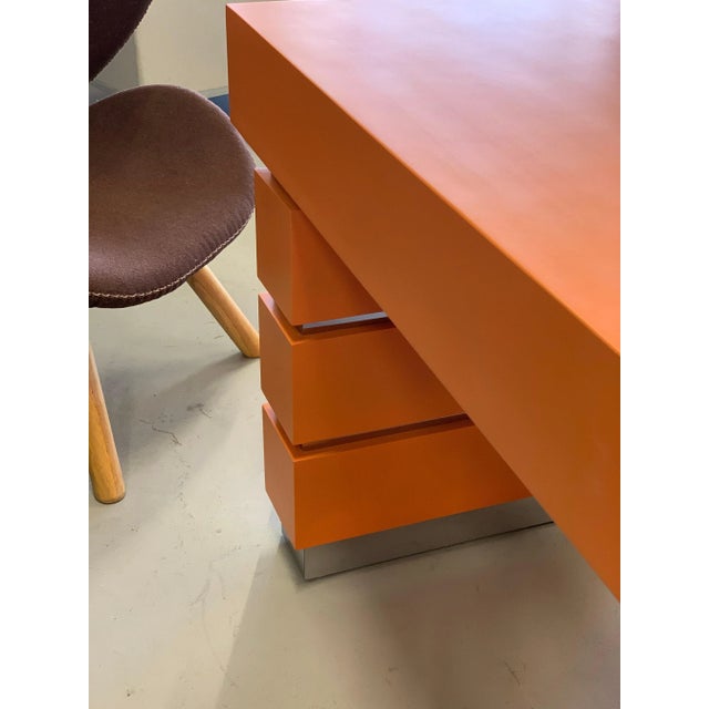 Bridges over Time Originals Custom Orange Desk For Sale - Image 4 of 12