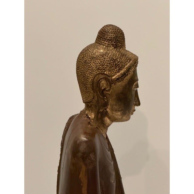 Carved Wood Buddha Statue For Sale - Image 12 of 16