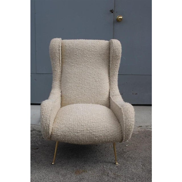 Senior Armchair in Wool & Brass by Marco Zanuso, 1950s For Sale - Image 15 of 15