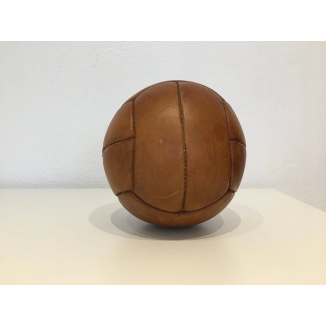 Vintage Leather 1kg Medicine Ball For Sale - Image 3 of 8